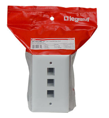 1-Gang 3-Port Wall Plate in White