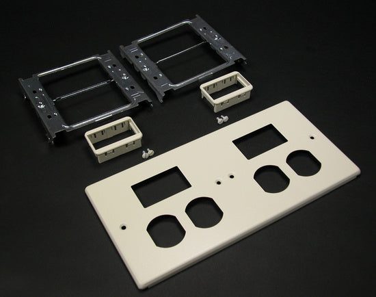 V4047-2BBSS 4047 Four Gang Cover Two Duplex and Two II Mini Adapters in Ivory