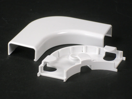 2811FO-FW Uniduct® Radiused Flat Elbow Fitting in Fog White