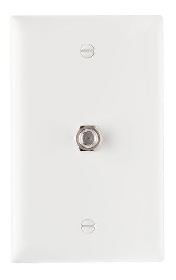 1-Gang Pre-configured Wall Plate with One F-Type Coupler in White