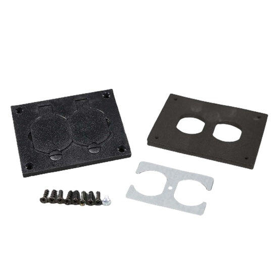 828PR-BLK Omnibox® Rectangular Black Plastic Duplex Cover Plate