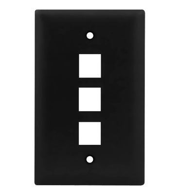 1-Gang 3-Port Keystone Wall Plate in White - 10 Pack