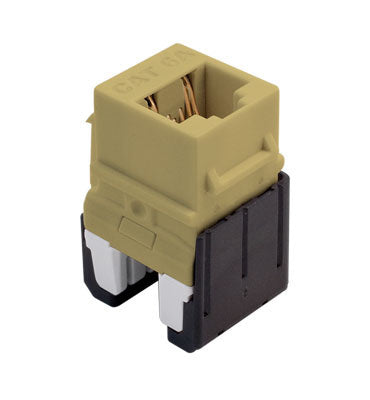 Cat6a Quick Connect RJ45 Keystone Insert in Ivory