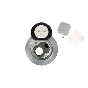 4ATCAA 4 inch Unwired Poke-Thru Assembly in Brushed Aluminum