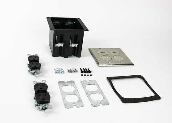 WMFB2DR2N Two Gang Floor Box Assembly in Nickel