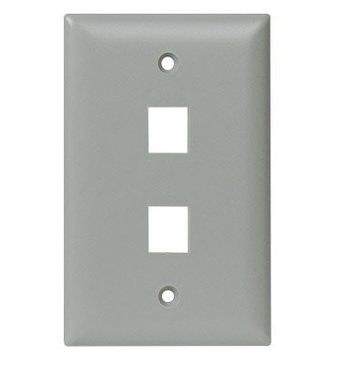 1-Gang 2-Port Wall Plate in Gray