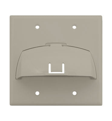 Double Gang Hinged Bullnose Wall Plate in White