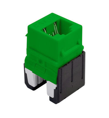 Cat6a Quick Connect RJ45 Keystone Insert in Green