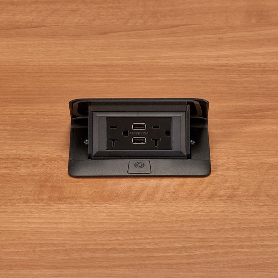DQFF20UBK Field Wired deQuorum Single Flip Up Unit with USB in Black