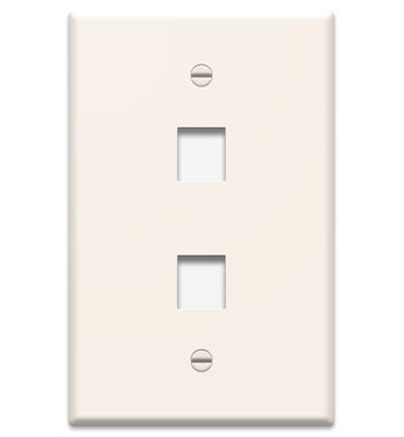 1-Gang 2-Port Wall Plate in Light Almond