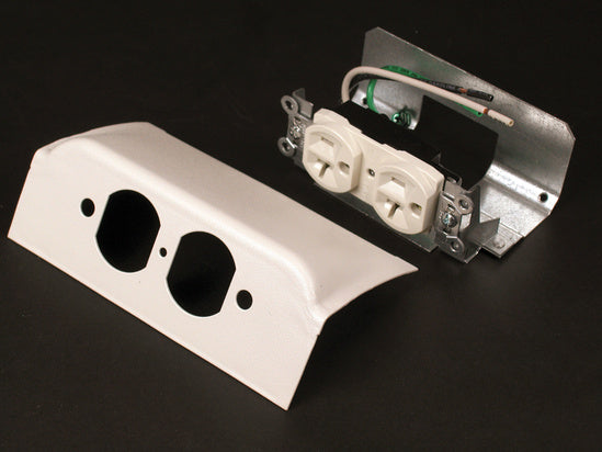 DSDWNDQ-BK Downward Duplex Device Plate Fitting With One Duplex Installed in Black