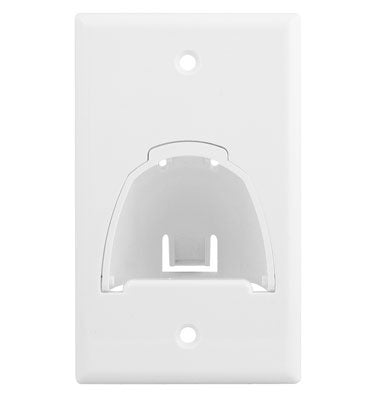Single Gang Hinged Bullnose Wall Plate in White