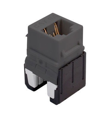 Cat6a Quick Connect RJ45 Keystone Insert in Gray