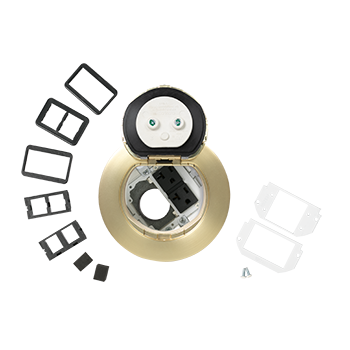 4ATCP2RSB 4 inch Prewired Surface Duplex in Satin Brass