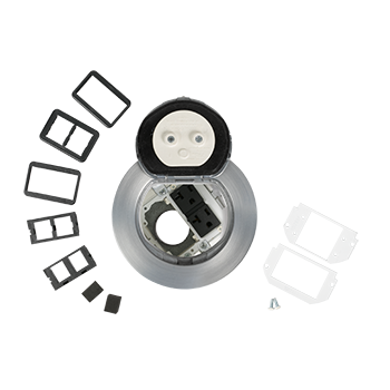 4ATP2RAA 4 inch Prewired Flush Syle Duplex in Brushed Aluminum