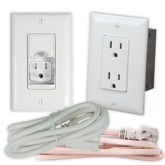 6ft Enclosure In-Wall Power Kit in White
