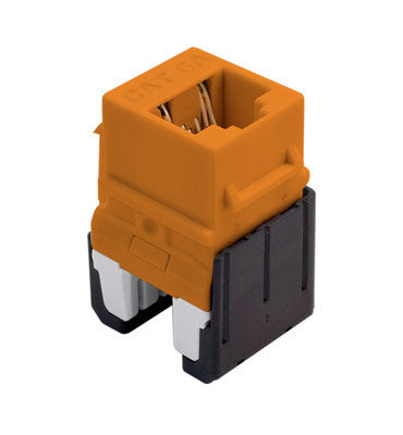 Cat6a Quick Connect RJ45 Keystone Insert in Orange