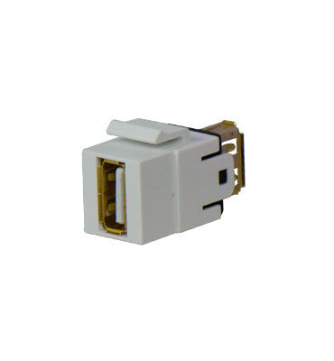 USB A/A Keystone Coupler Insert in White