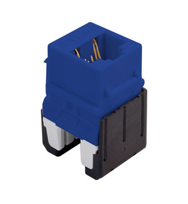 Cat6a Quick Connect RJ45 Keystone Insert in Blue