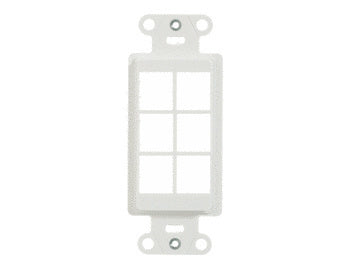 6-Port Decorator Outlet Strap in White