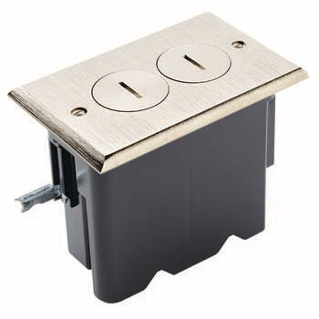 LEGFB1DRN Rectangular Outlet Floor Box Kit in Nickel