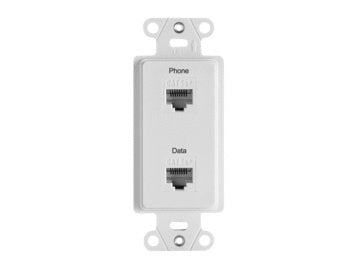 Phone/Data Pre-Configured 2-Port Strap in White
