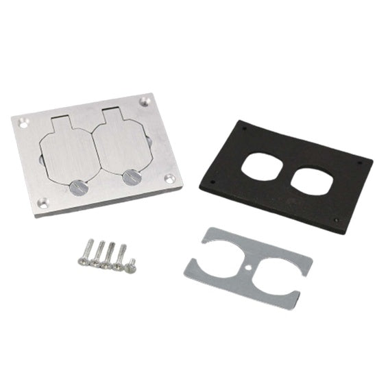 828R-TCAL Omnibox® Rectangular Aluminum Duplex Cover Plate